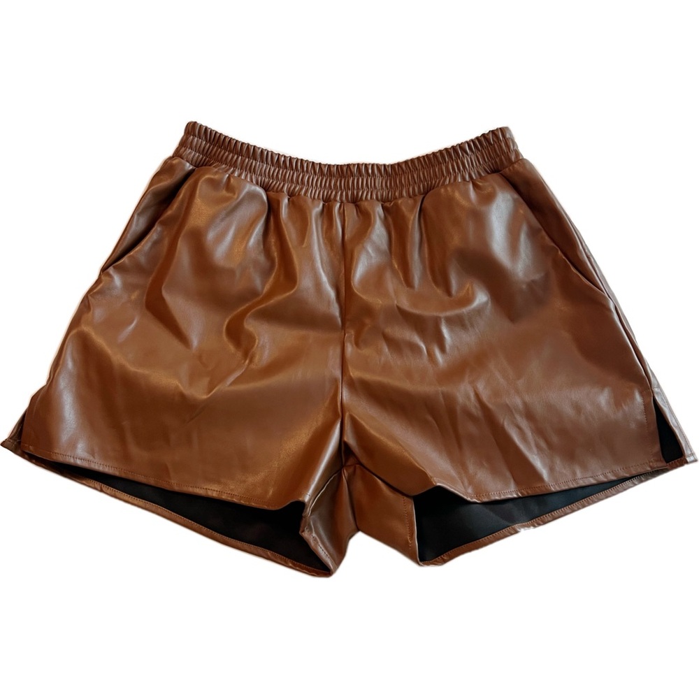 Brown Leather Shorts NWT